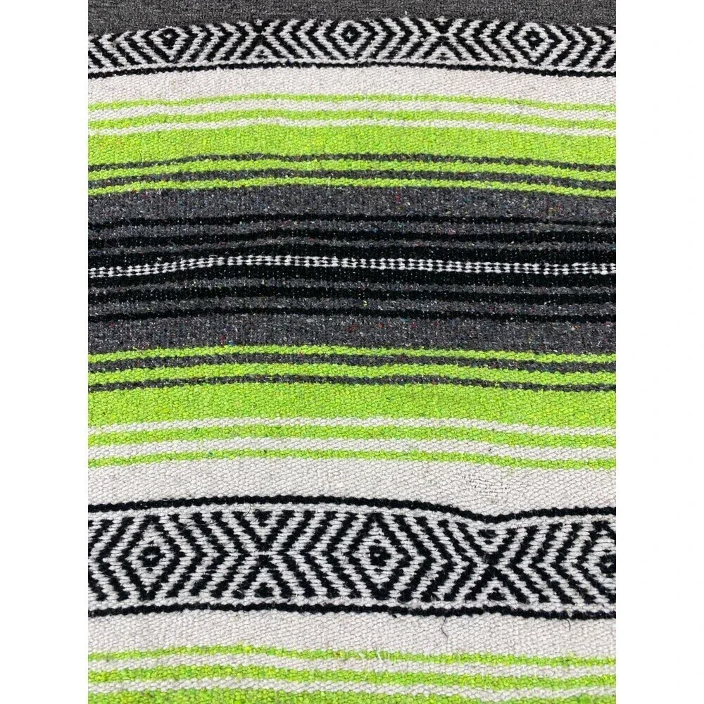 Vintage Navajo Style Hand Made Mexican Blanket with Fringes Frank’s Multicolor